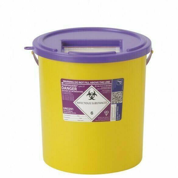 22 Litre Sharpsguard Purple Cyto Sharps Bin UKMEDI