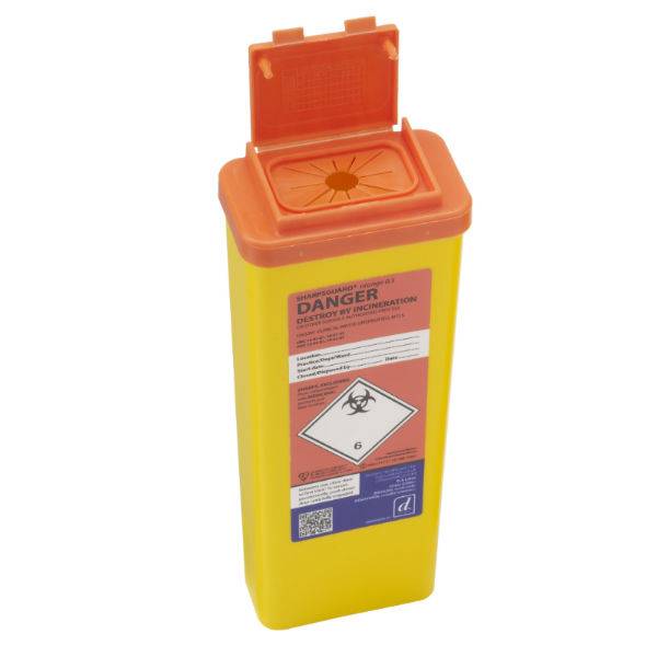 0.5 Litre Sharpsguard Orange sharps bin