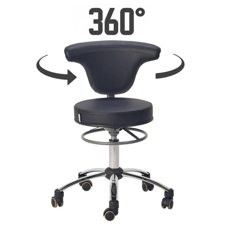 Black Medical Swivel Chair - UKMEDI - UK MEDICAL SUPPLIES