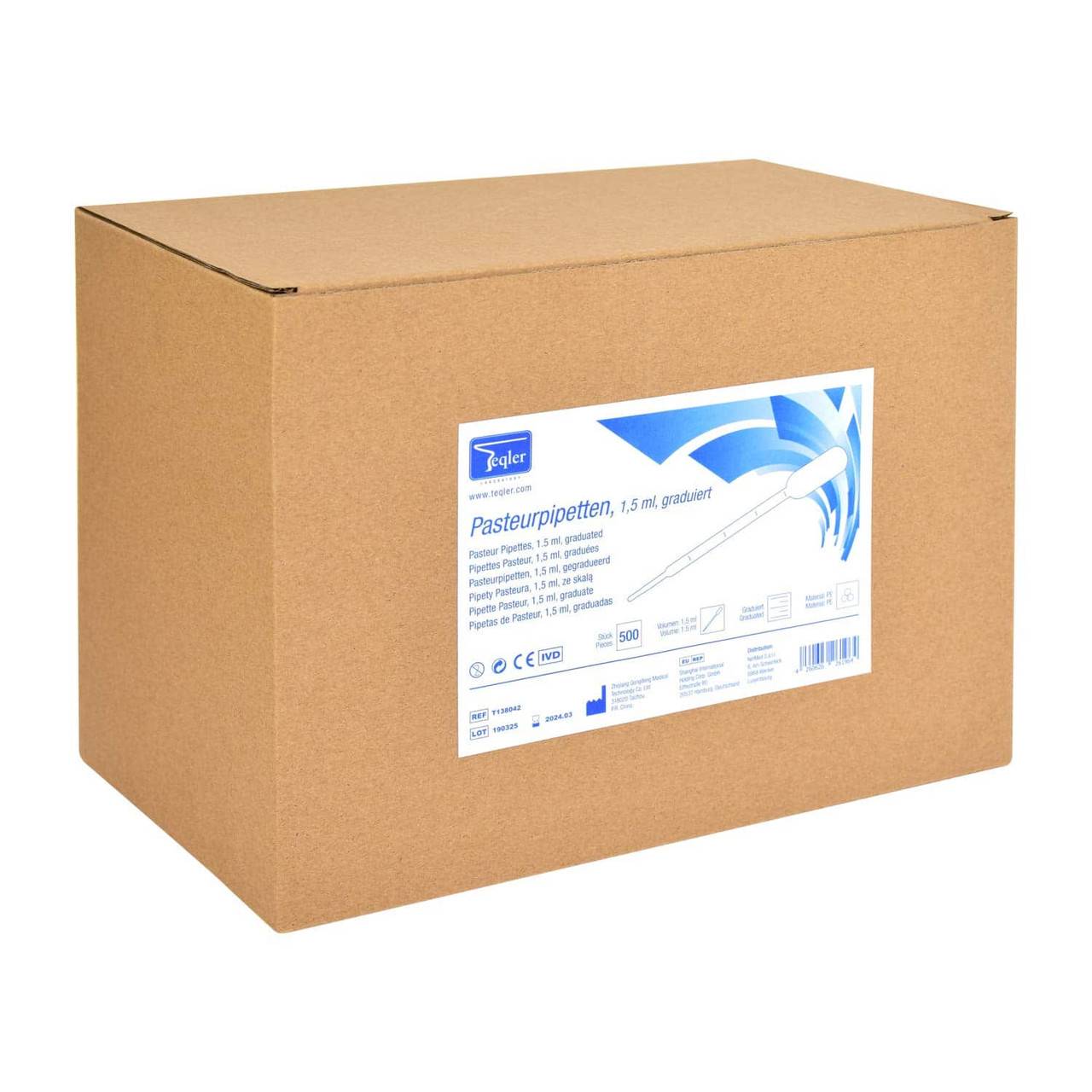 Polyethylene Pasteur Pipettes 1.5ml Box of 500 - UKMEDI