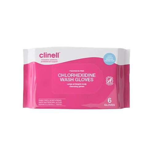 Clinell Chlorhexidine Fragrance Free Wash Gloves 6 Pack - UKMEDI