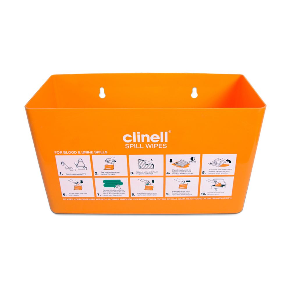Clinell Orange Spill Wipes Dispenser