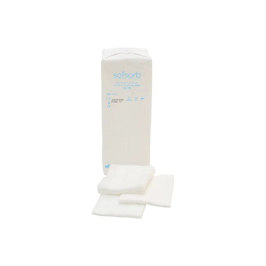 7.5cm x 7.5cm 4Ply Sofsorb Non-woven Swabs Pack of 200