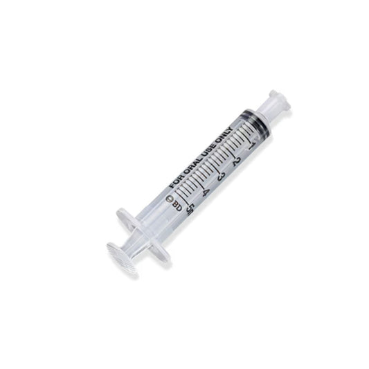 5ml BD Oral Syringe Clear with Tip Cap Bag of 100