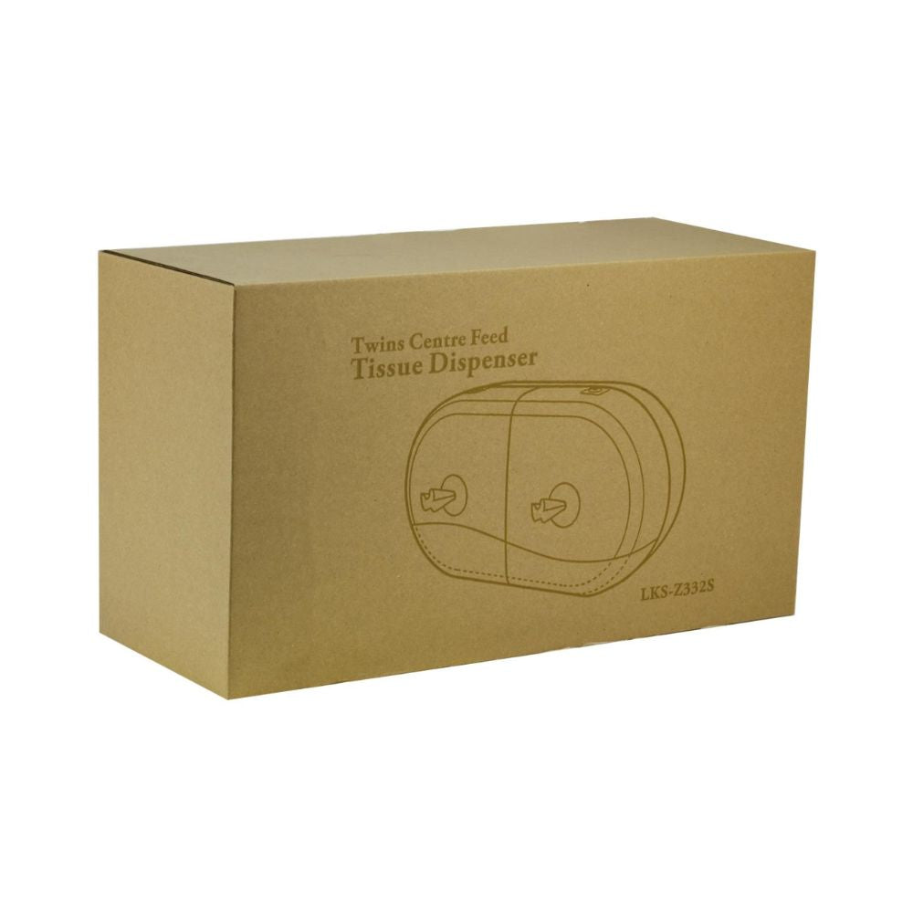 PRO Twin Mini Centrefeed Toilet Tissue Dispenser White