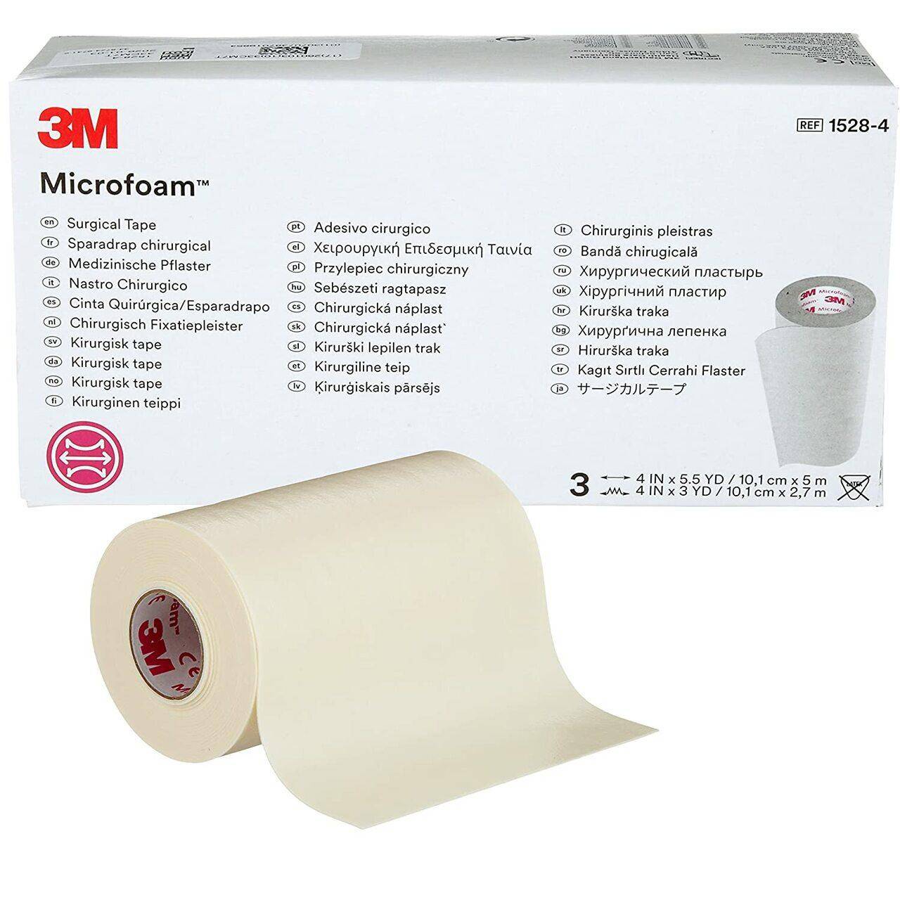 3m Microfoam Tape 10cm x 5m (roll) 1528-4 UKMEDI.CO.UK