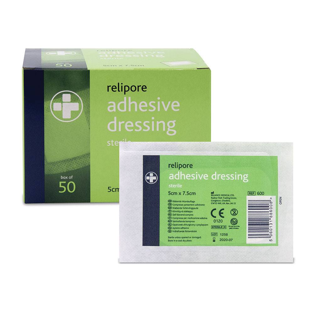 5cm x 7.5cm Relipore Adhesive Dressing Pads Pack of 50