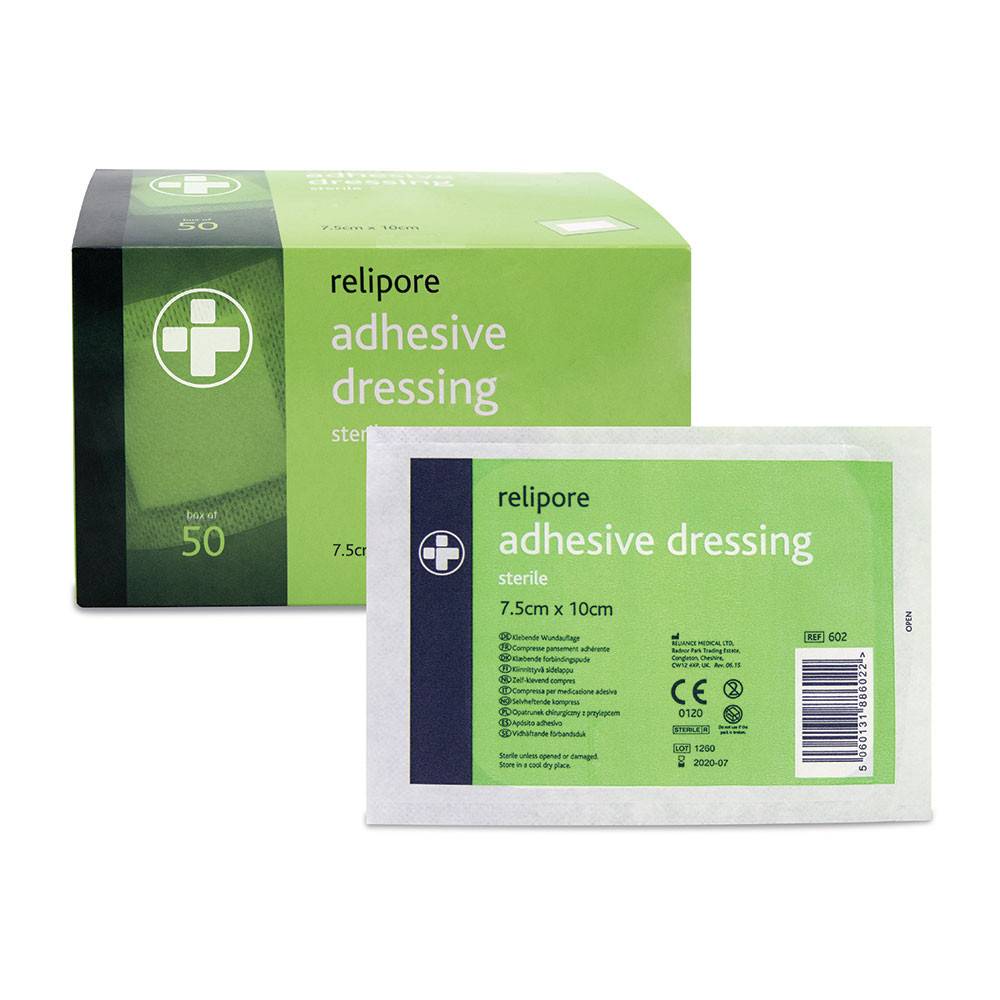 Relipore Adhesive Dressing Pads 10cm x 7.5cm  Box of 50 - UKMEDI