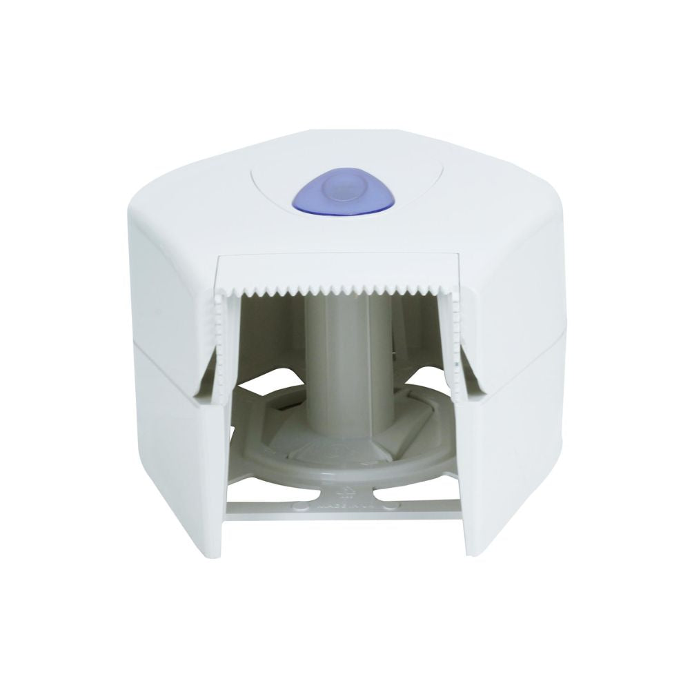 PRO Mini Jumbo Toilet Roll Dispenser White Plastic