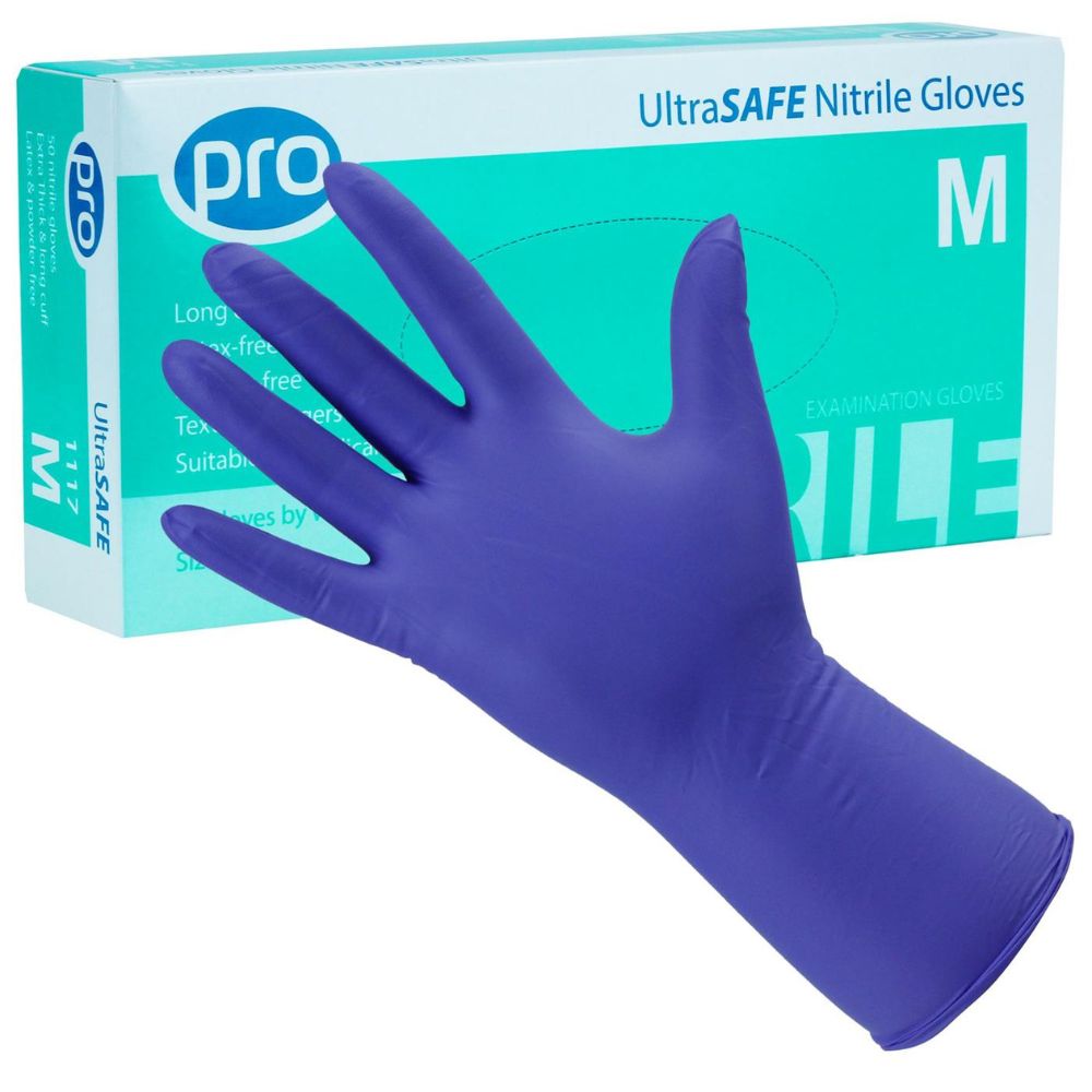 PRO UltraSAFE Violet Long Cuff Nitrile Gloves – UKMEDI