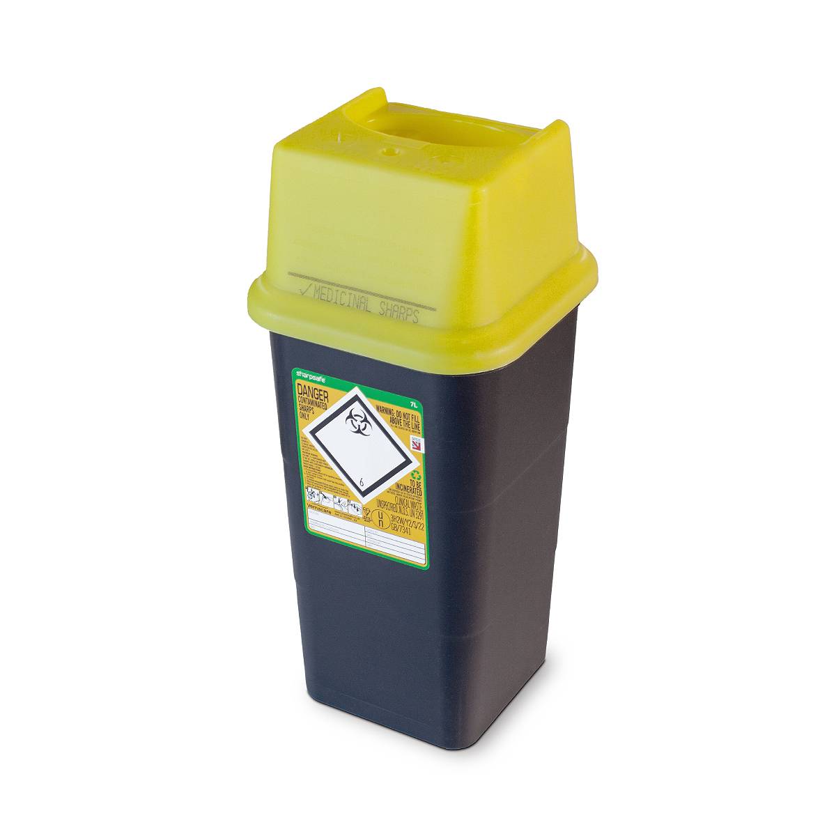 7 litre Sharpsafe Yellow Sharps Bin – UKMEDI
