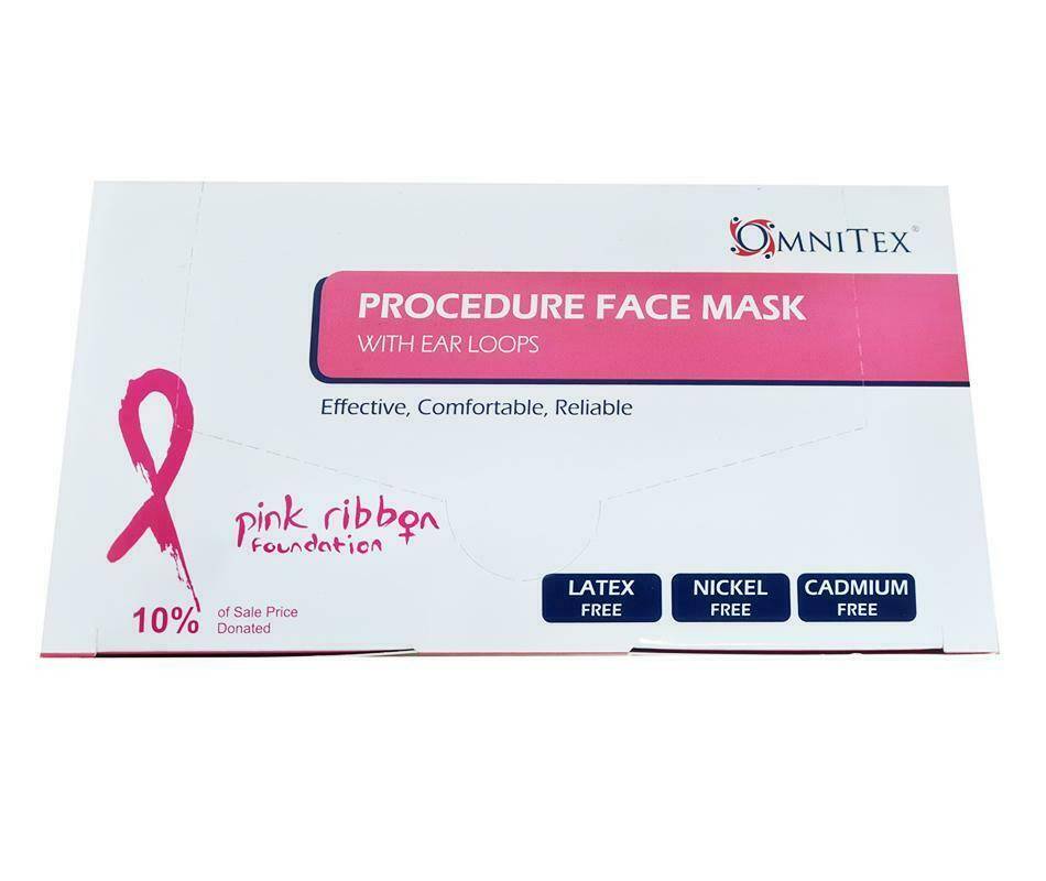 OMNITEX Type IIR Surgical Face Mask x 50 Pink MK-OX-50PK UKMEDI - UK Medical Supplies