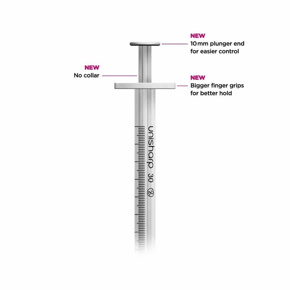 1ml 0.5 inch 30g Unisharp Syringe & Needle u100 - UKMEDI