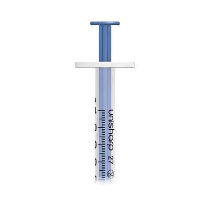 Unisharp 1ml 0.5 inch 27g Blue Unisharp Syringe and Needle u100 UF27B UKMEDI - UK Medical Supplies