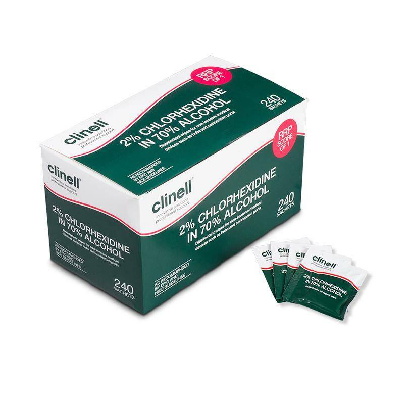 Clinell 2% Chlorhexidine Alcohol Wipes Box of 240 - UKMEDI