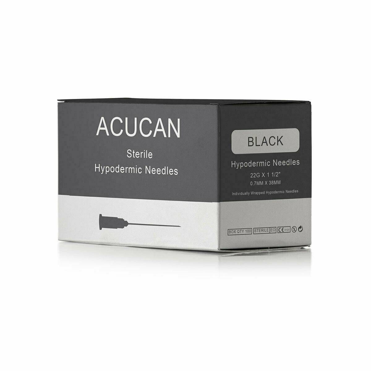 22g Black 1.5 inch Acucan Needles - UKMEDI