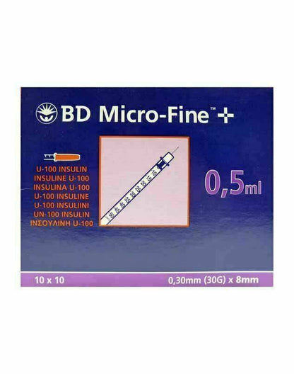 0.5ml 30g 8mm BD Microfine Syringe and Needle u100