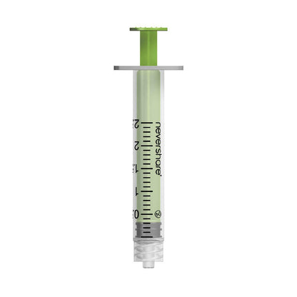 2.5ml Green Nevershare Luer Lock Syringes - UKMEDI