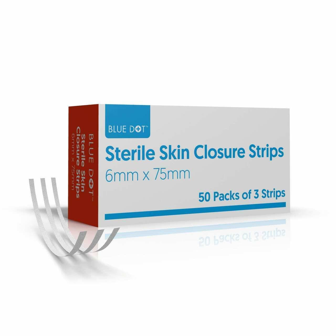 Skin Closure Strips - 6mm x 75mm (Strip of 3) x 50 - UKMEDI