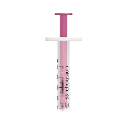1ml 0.5 inch 29g Pink Unisharp Syringe and Needle u100 - UKMEDI