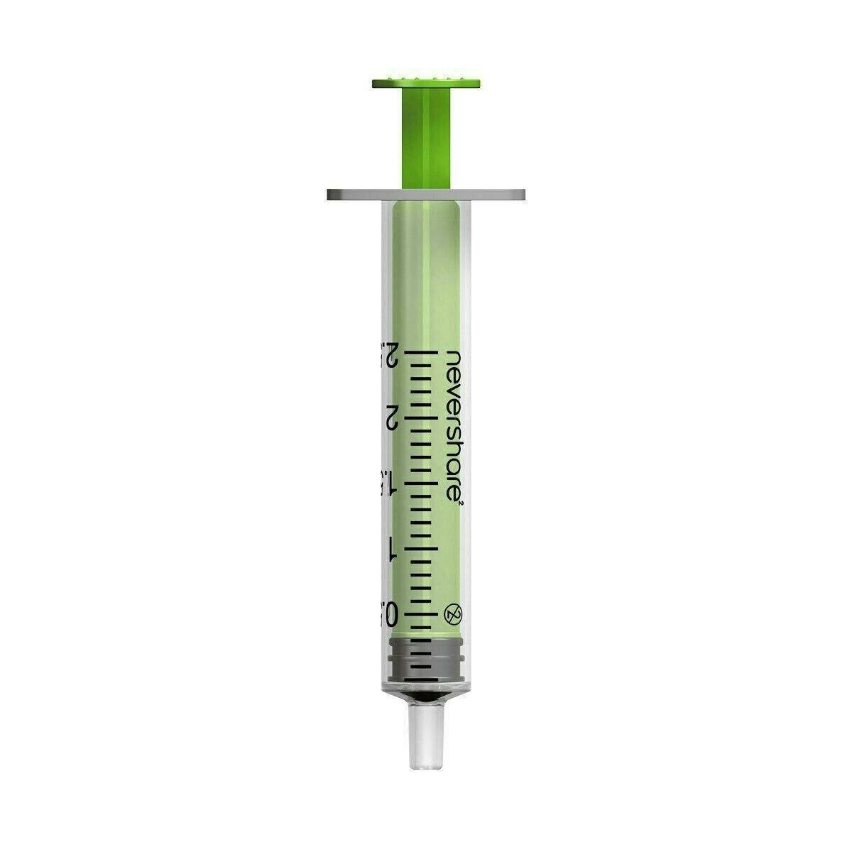 2.5ml Nevershare Green Luer Slip Syringes