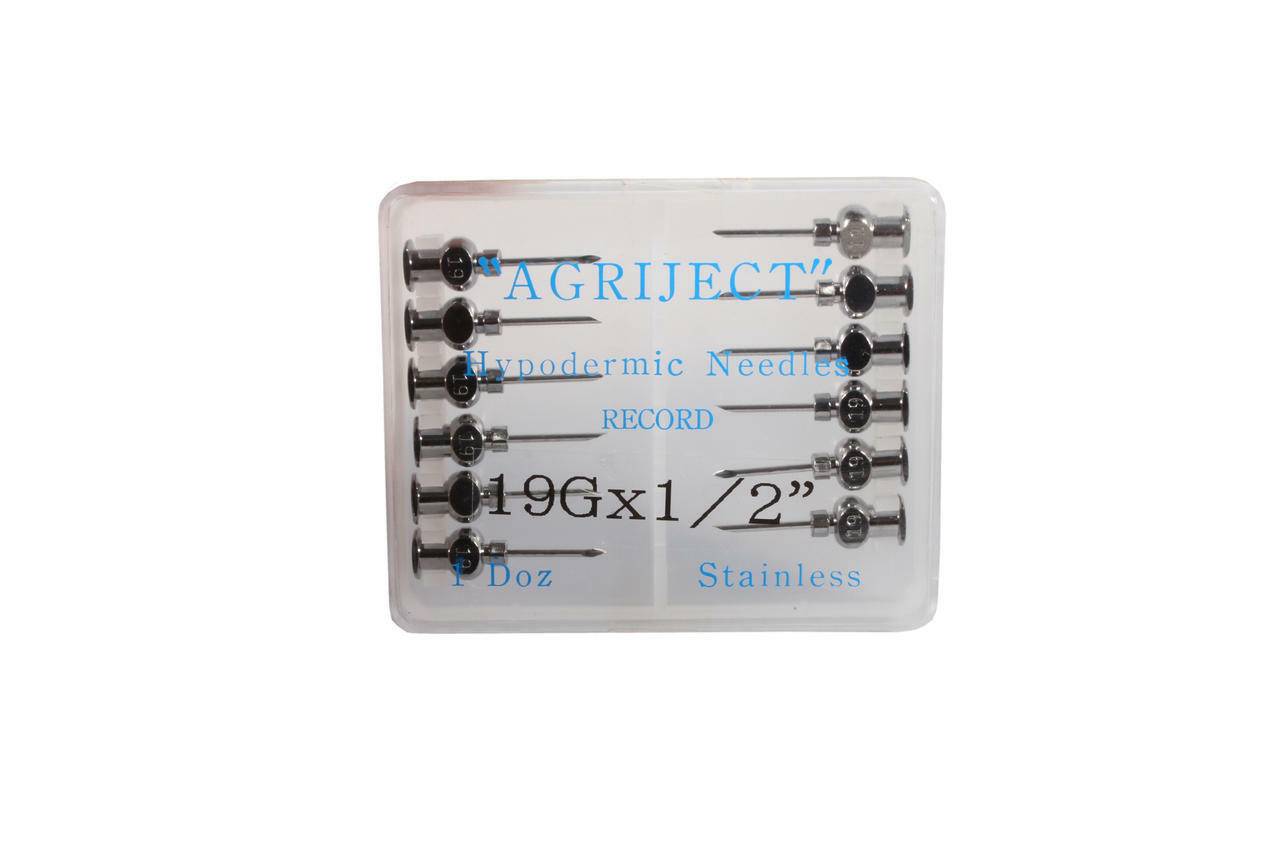 19g 1/2 inch Agriject Record Fit Needles x 12 - UKMEDI