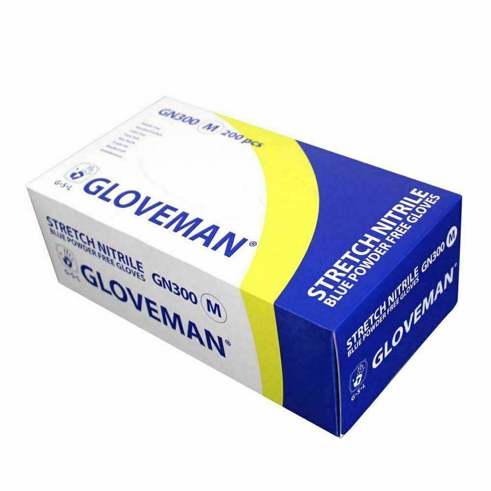 Gloveman Nitrile Powder Free Blue Gloves Box 200 - UKMEDI