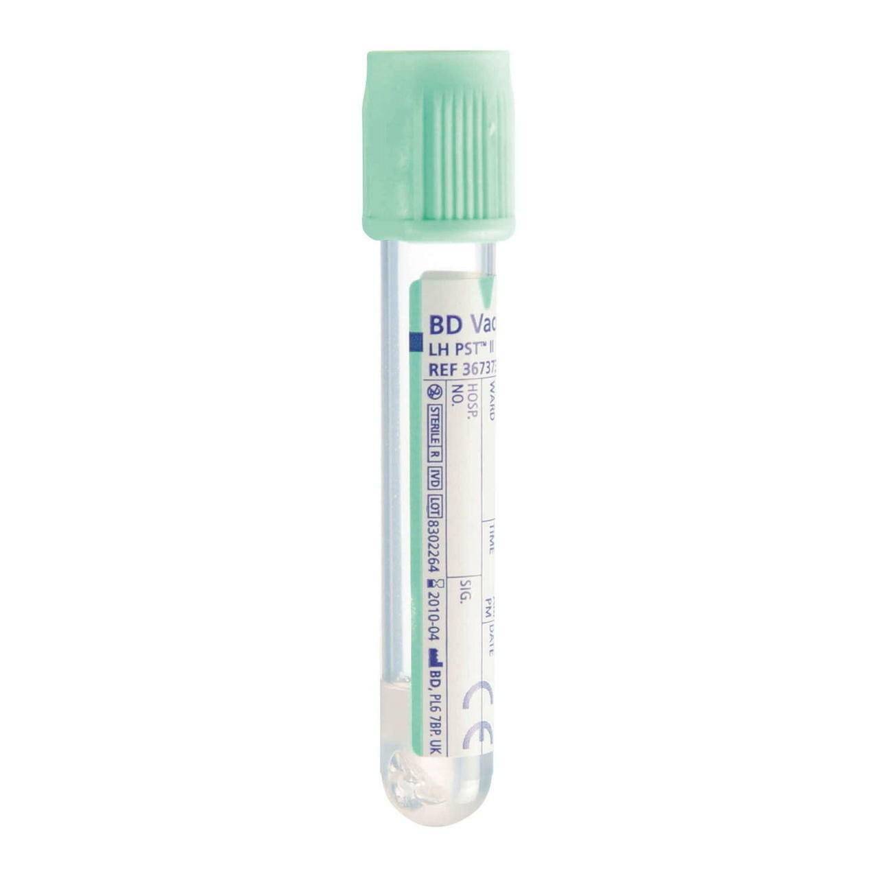 BD Vacutainer PST II Plastic 8ml Tube with Light Green Hermogard Close ...