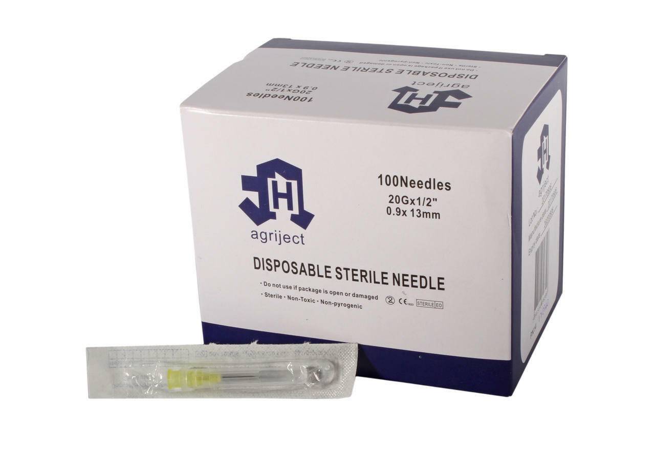 20g 1 inch Agriject Disposable Needles Poly Hub - UKMEDI