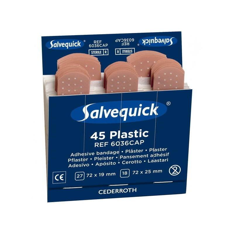 Salvequick Sterile Plastic Plaster, Single Refill (45 Plasters) - UKMEDI