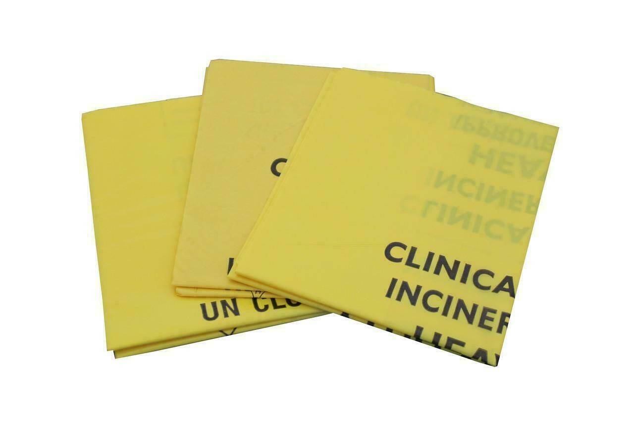 Yellow Medium Clinical Waste Sack 30 litres x 50 - UKMEDI