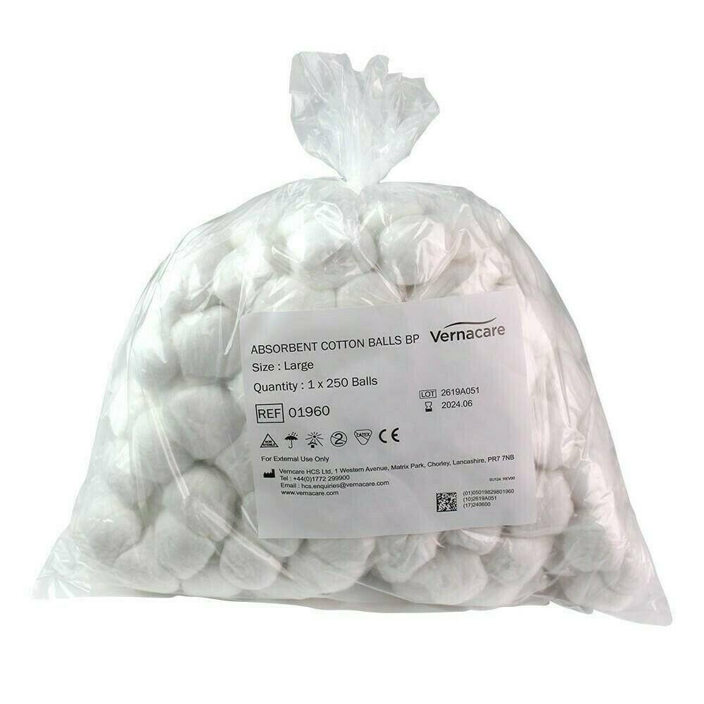 Large Cotton Wool Balls 250 non sterile - UKMEDI