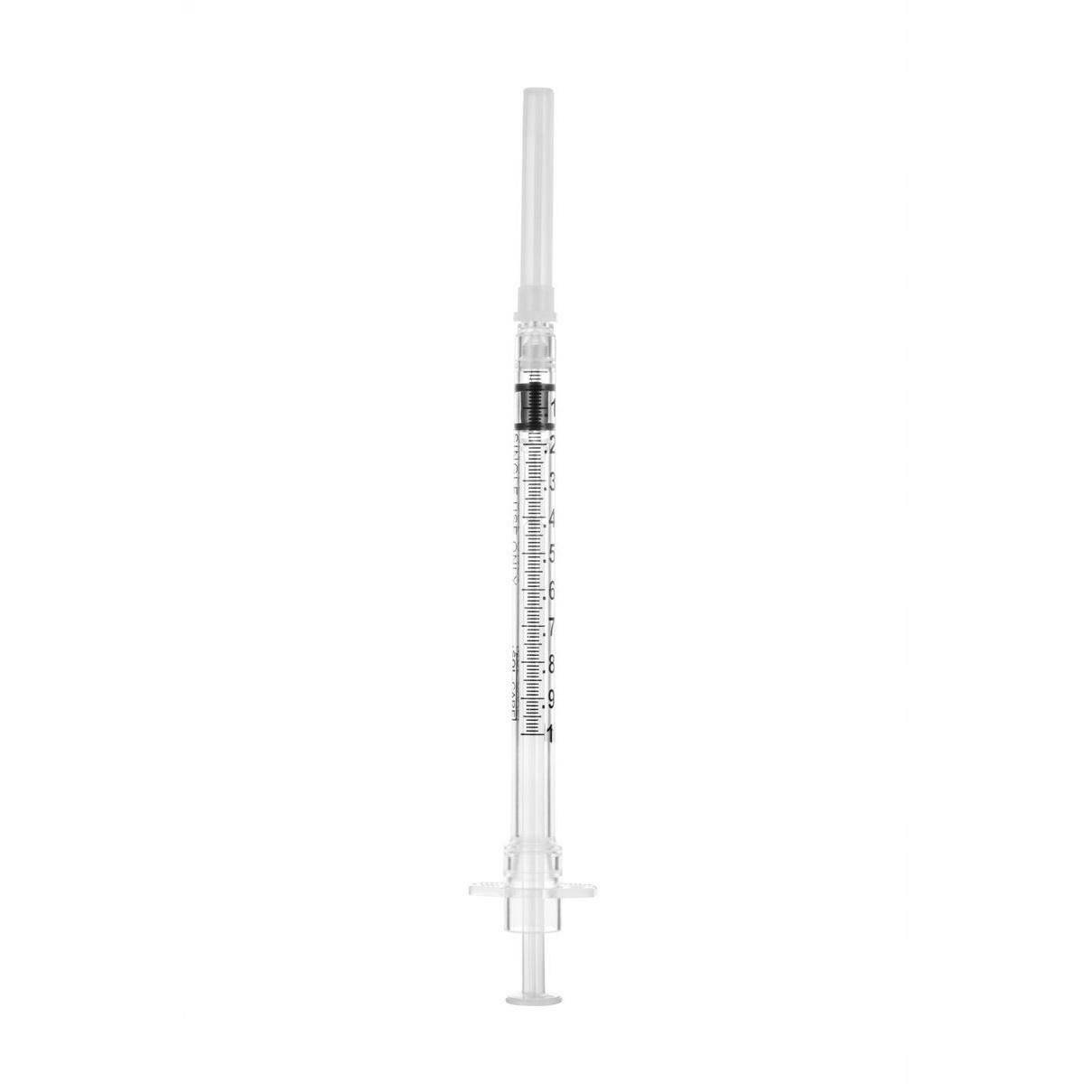 1ml 25g 5/8 inch Sol-Care Safety Syringe with Fixed Needle - UKMEDI