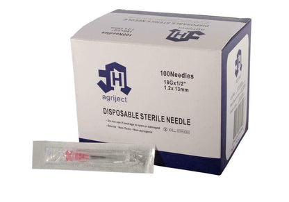 18g 3/4 inch Agriject Disposable Needles Poly Hub - UKMEDI