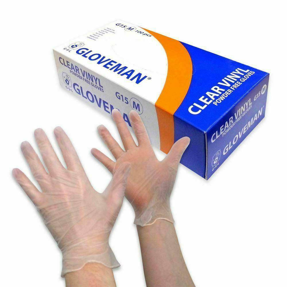 Gloveman Powder Free Clear Vinyl Gloves - UKMEDI