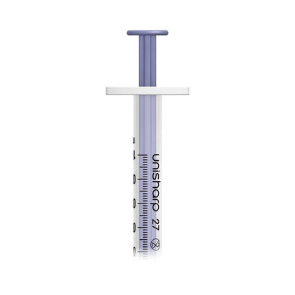 1ml 0.5 inch 27g Violet Unisharp Syringe and Needle u100 - UKMEDI