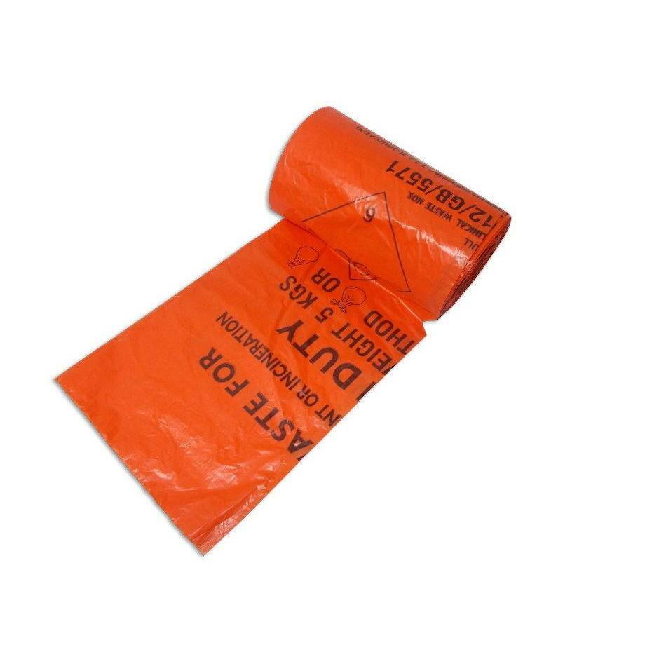 30 Litre Orange Medium Duty Clinical Waste Sacks x 50 - UKMEDI