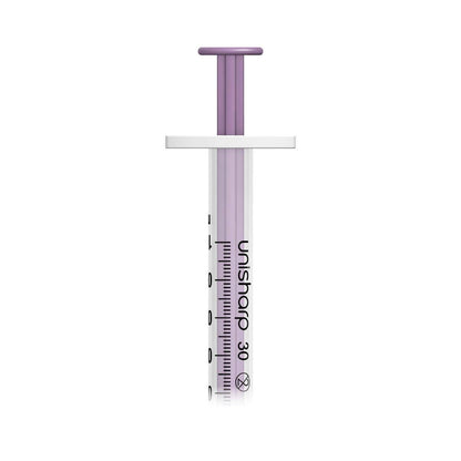 Unisharp 1ml 0.5 inch 30g Purple Unisharp Syringe and Needle u100 UF30P UKMEDI - UK Medical Supplies