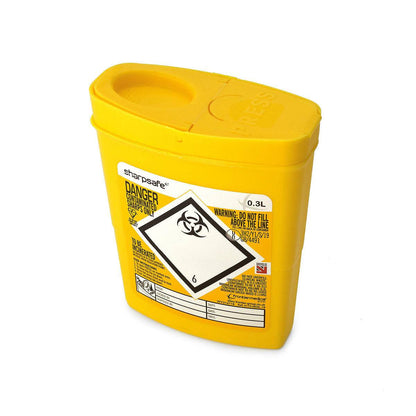 Frontier 0.3 litre Sharpsafe Yellow Sharps Bin - UKMEDI