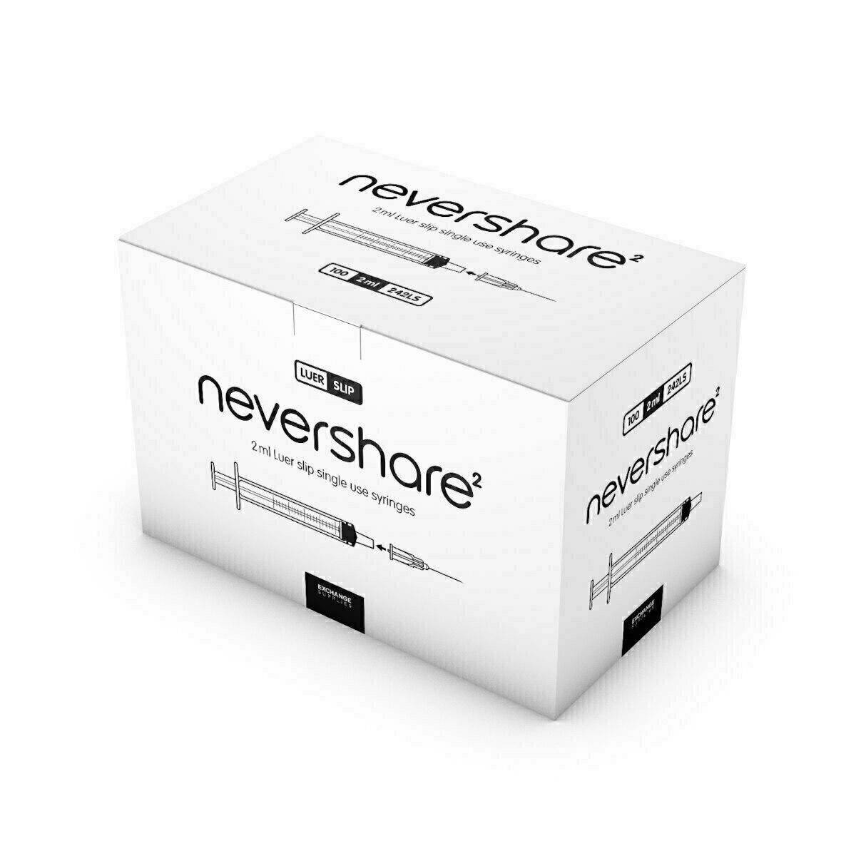 Nevershare 2.5ml Nevershare Pink Luer Slip Syringes UKMEDI UK Medical Supplies