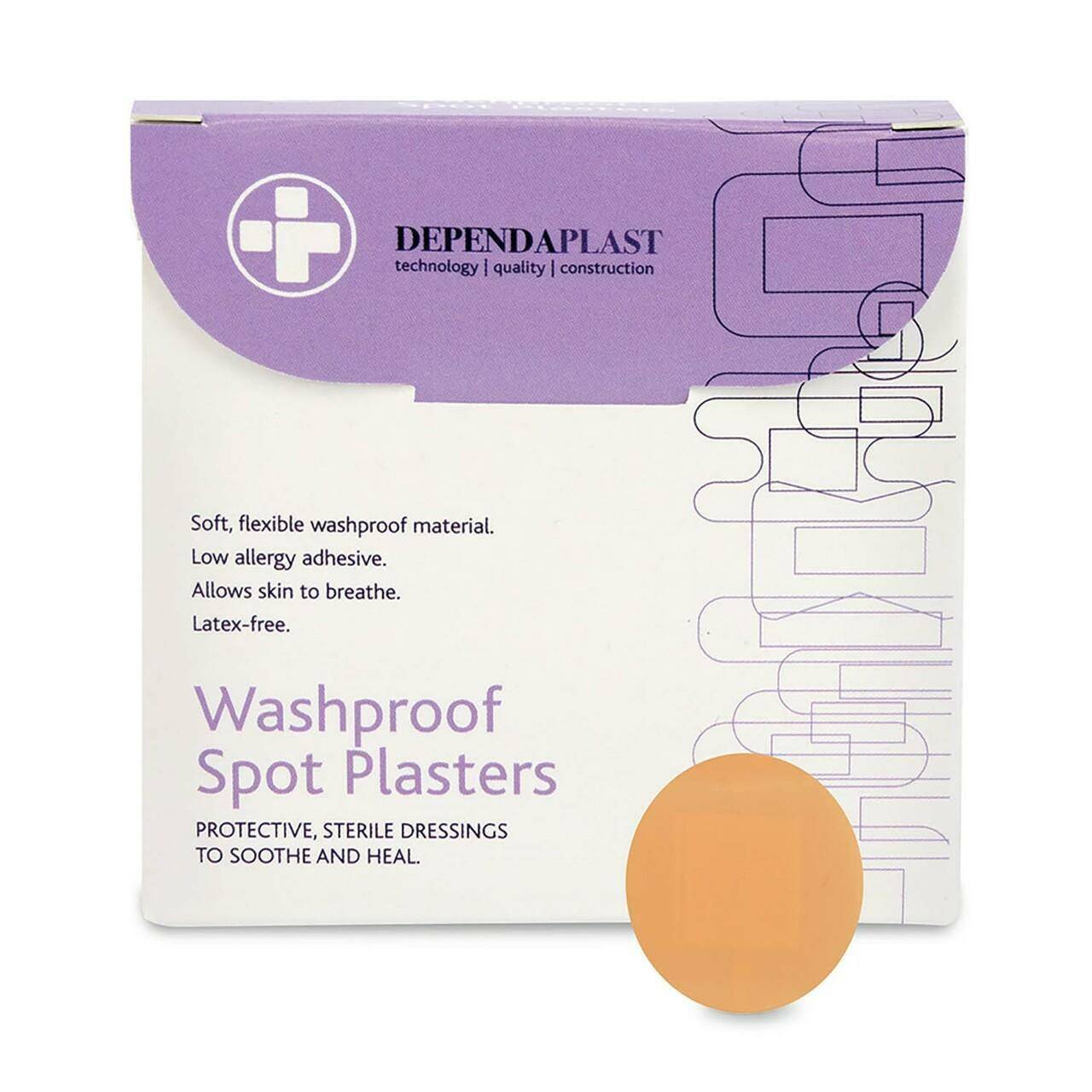 Dependaplast Unperforated Washproof Spot Plasters 2.2cm x 100 - UKMEDI