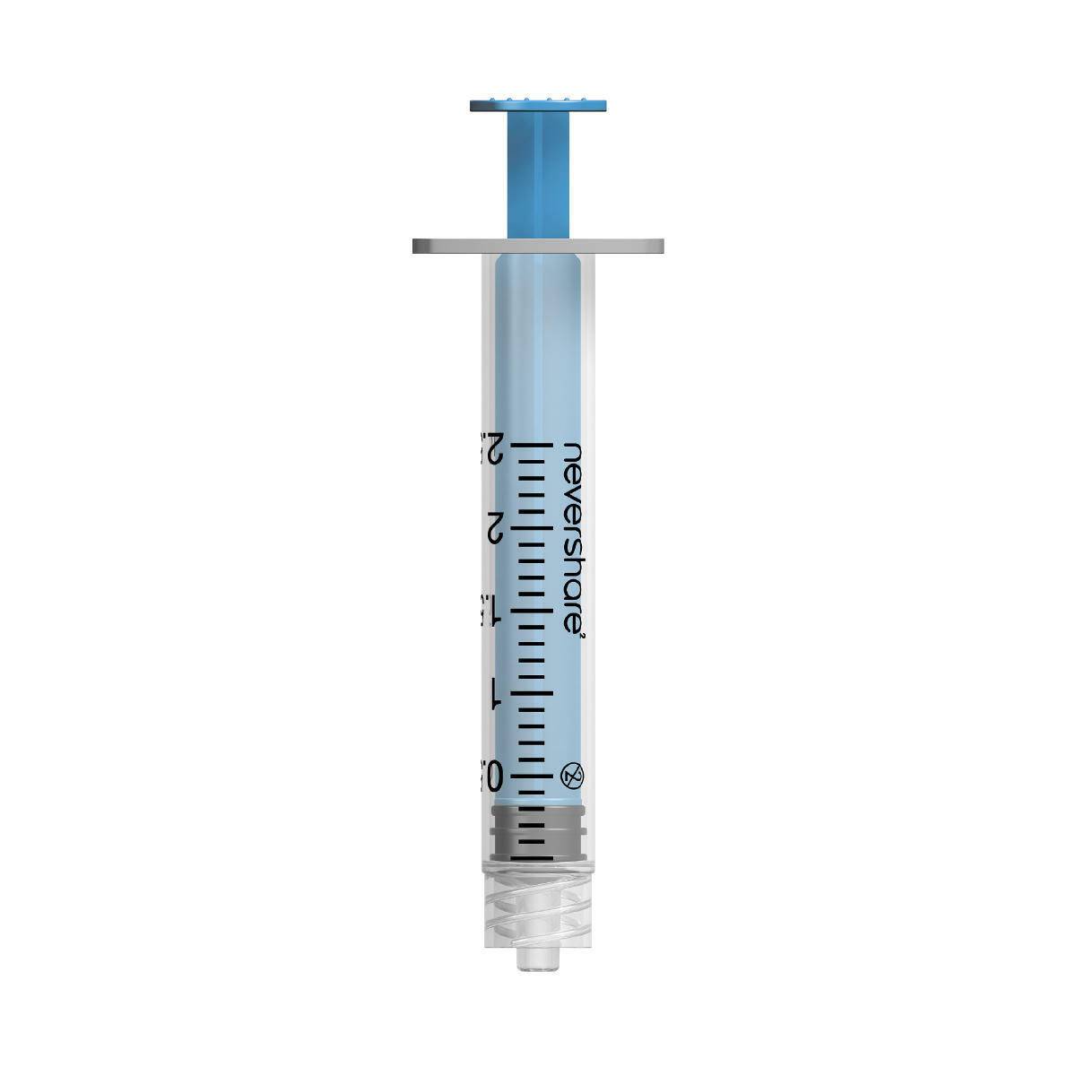 2.5ml Blue Nevershare Luer Lock Syringes - UKMEDI