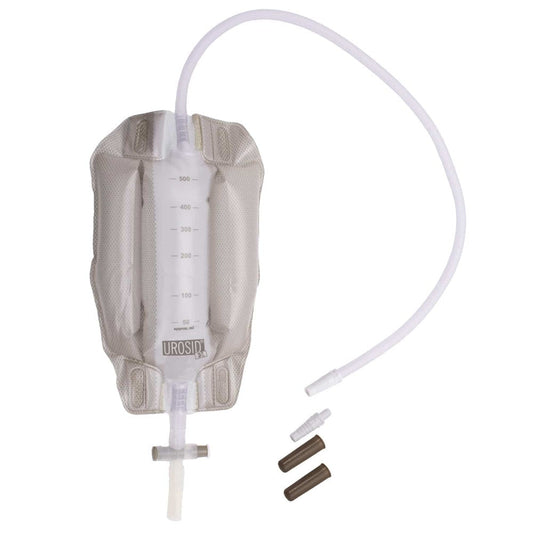 50cm 500ml UROSID 3C Non-Sterile Leg Bags with Triple Chamber and Cross Valve