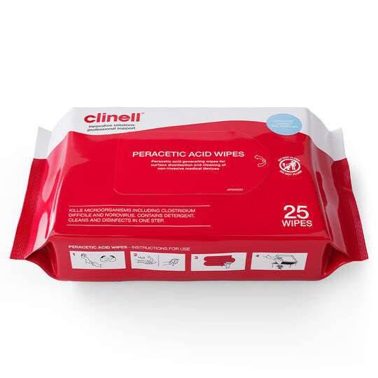 Clinell Peracetic Acid Wipes Pack of 25 - UKMEDI