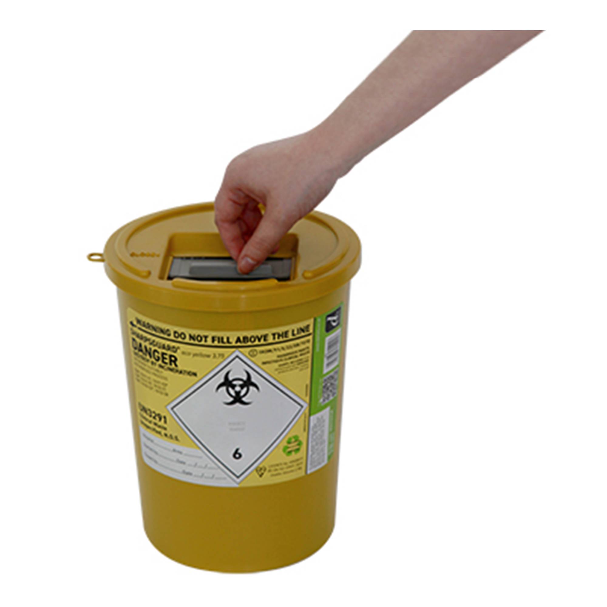 Yellow Sharp Container Box 3.75 Litre Sharpsguard Yellow Sharps Bins | UKMEDI