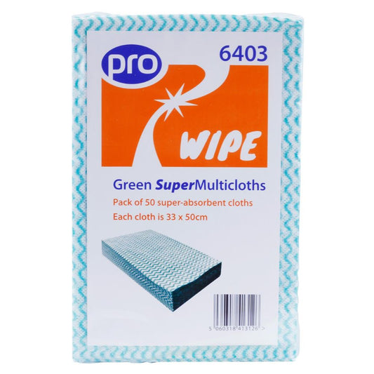 PRO Super Multicloths Green Pack of 50