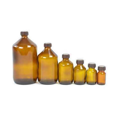 200ml Amber Glass Bottle with Screw Lid - UKMEDI