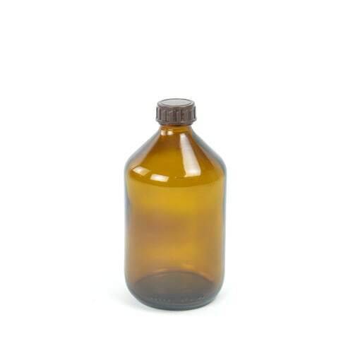 500ml Amber Glass Bottle with Screw Lid - UKMEDI