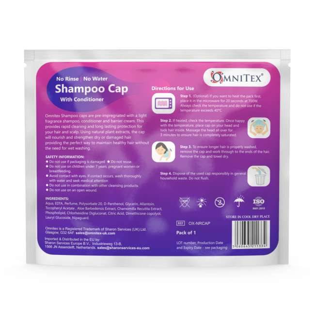 Omnitex Premium Rinse Free Shampoo Cap - UKMEDI