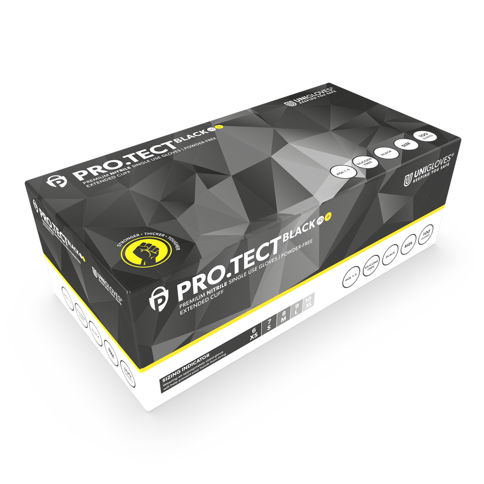 PRO.TECT Black HD+ Nitrile Heavy Duty Long Cuff Gloves – UKMEDI